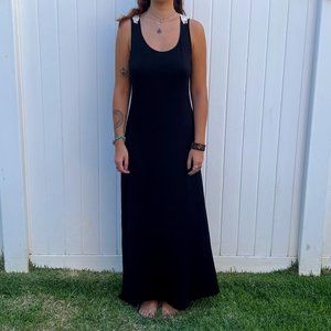 Black Maxi Dress w/ White Cut Out (S)